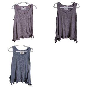 Lot Of 3 Cupio Sleeveless Ruffle Assymetric Hem Jersey Size M